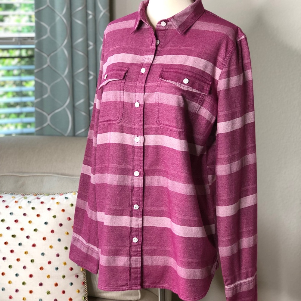 J. Crew Striped Flannel Shirt